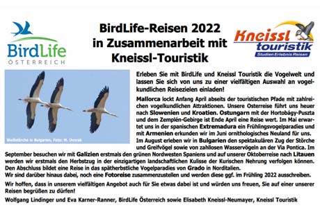 Vogelreisen BirdLife Österreich